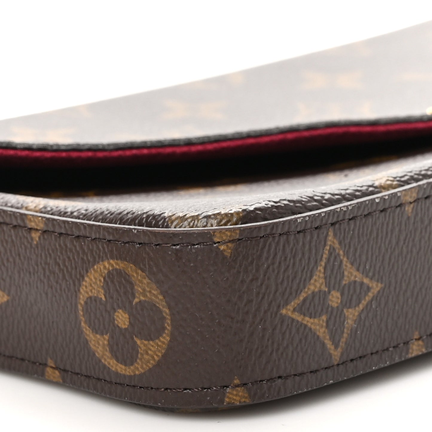 Monogram Pochette Felicie Chain Wallet Fuchsia