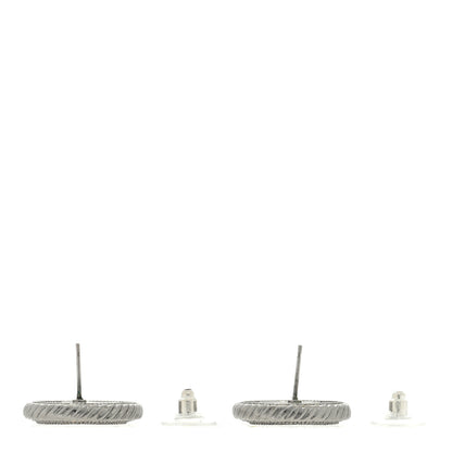 Chanel Ruthenium Crystal CC Round Earrings 3 of 4