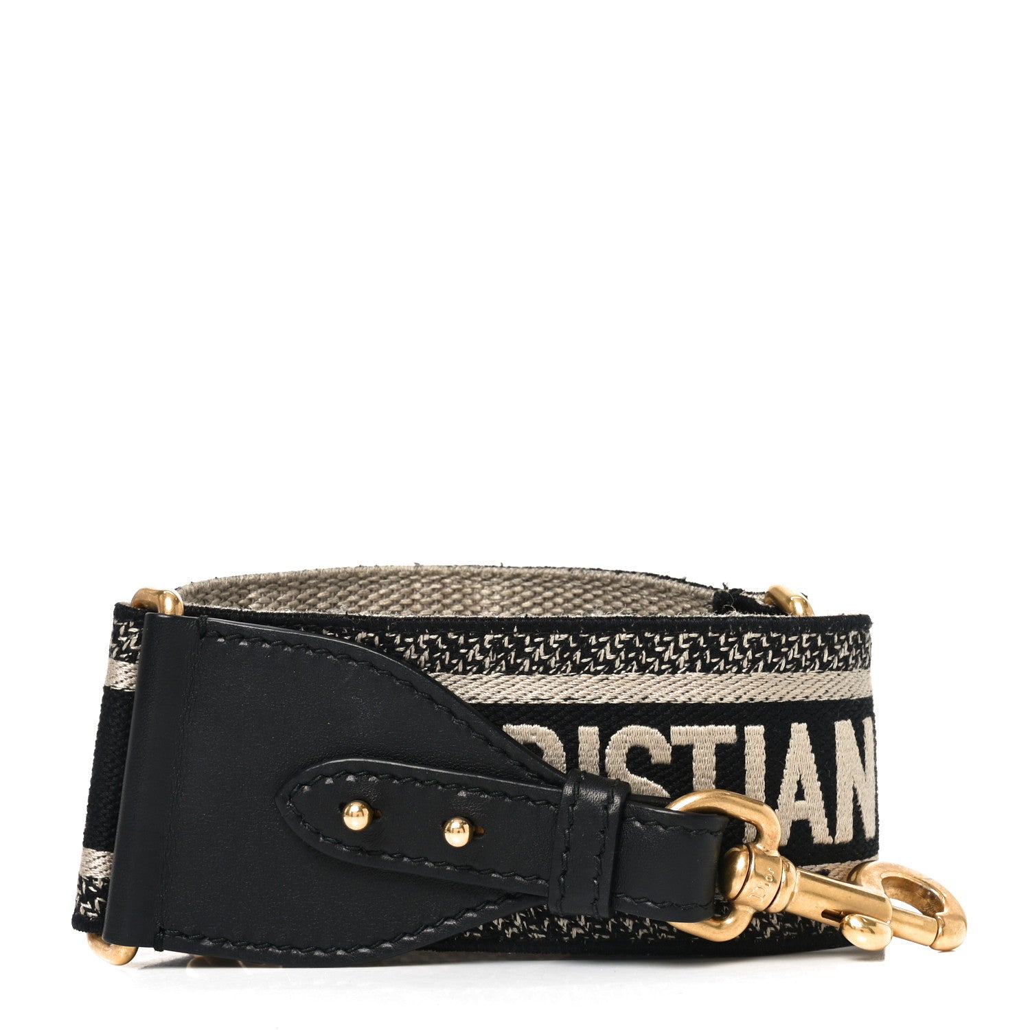 Christian Dior Canvas Embroidered Shoulder Strap Black 1 of 4
