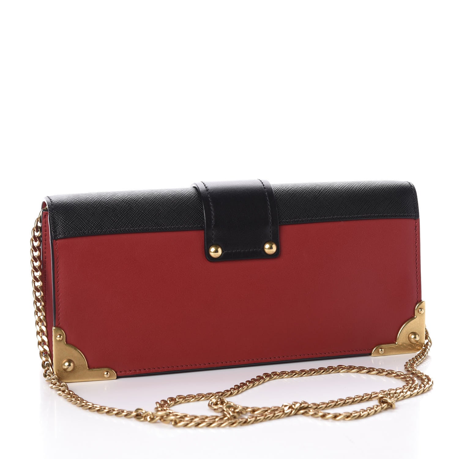 Prada City Calf Saffiano Cahier Pochette Fuoco Black 2 of 9