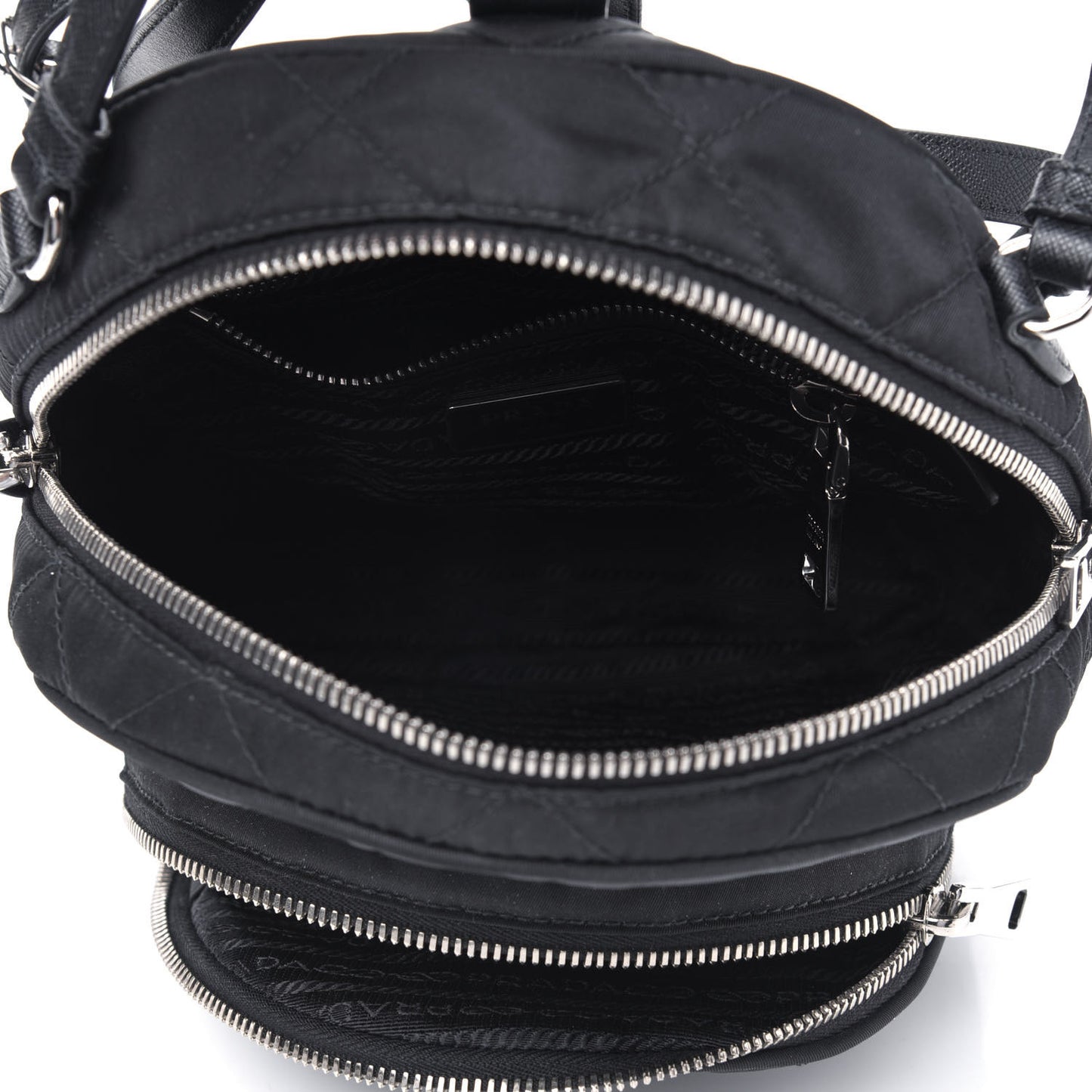 Nylon Tessuto Impuntu Quilted Backpack Black