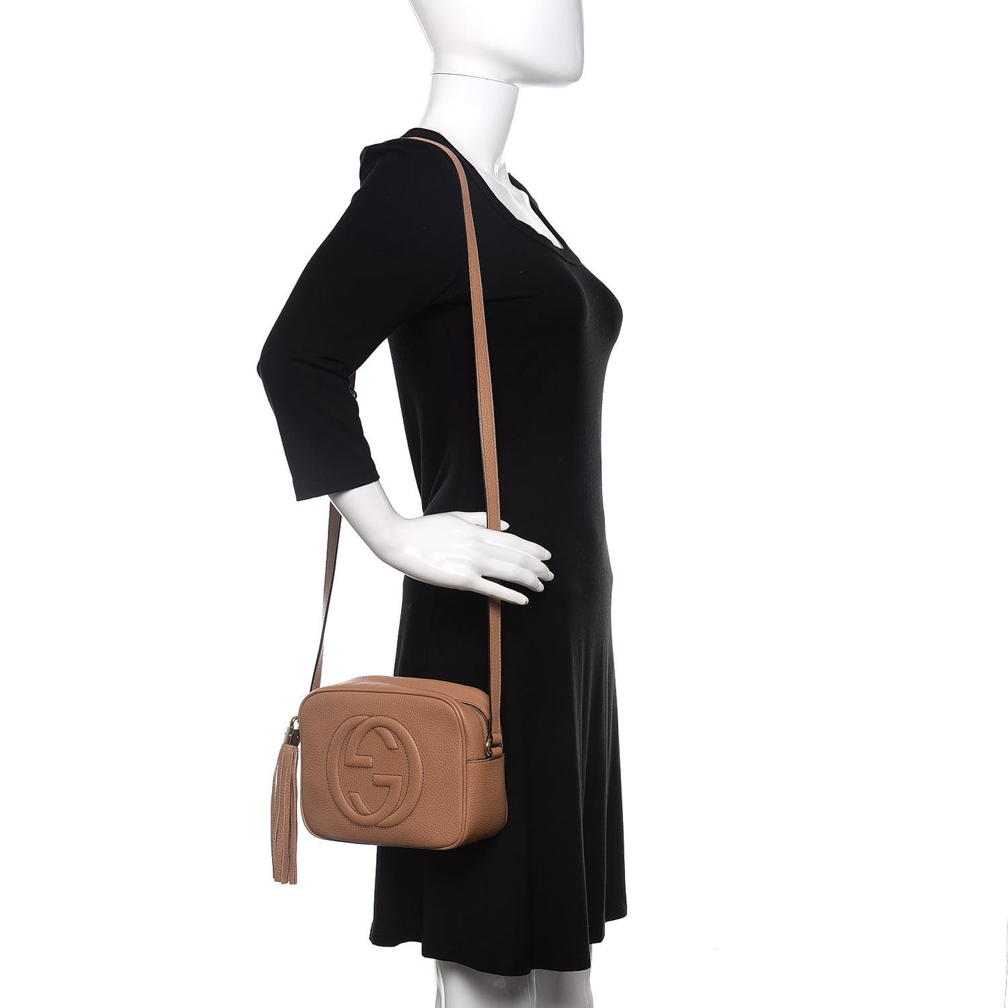 Pebbled Calfskin Small Soho Disco Bag Camelia