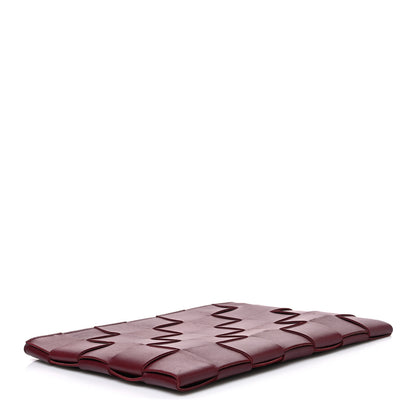 Bottega Veneta Nappa Maxi Intrecciato Cassette Flat Zip Medium Pouch Bordeaux 4 of 7