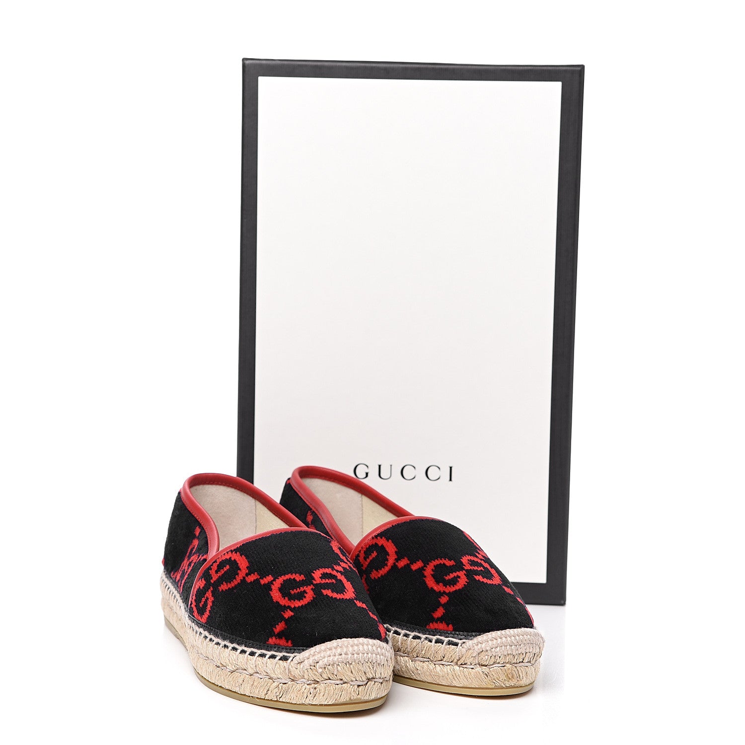 Gucci Terry Cloth GG Monogram Espadrilles 35 Blue Red 9 of 9
