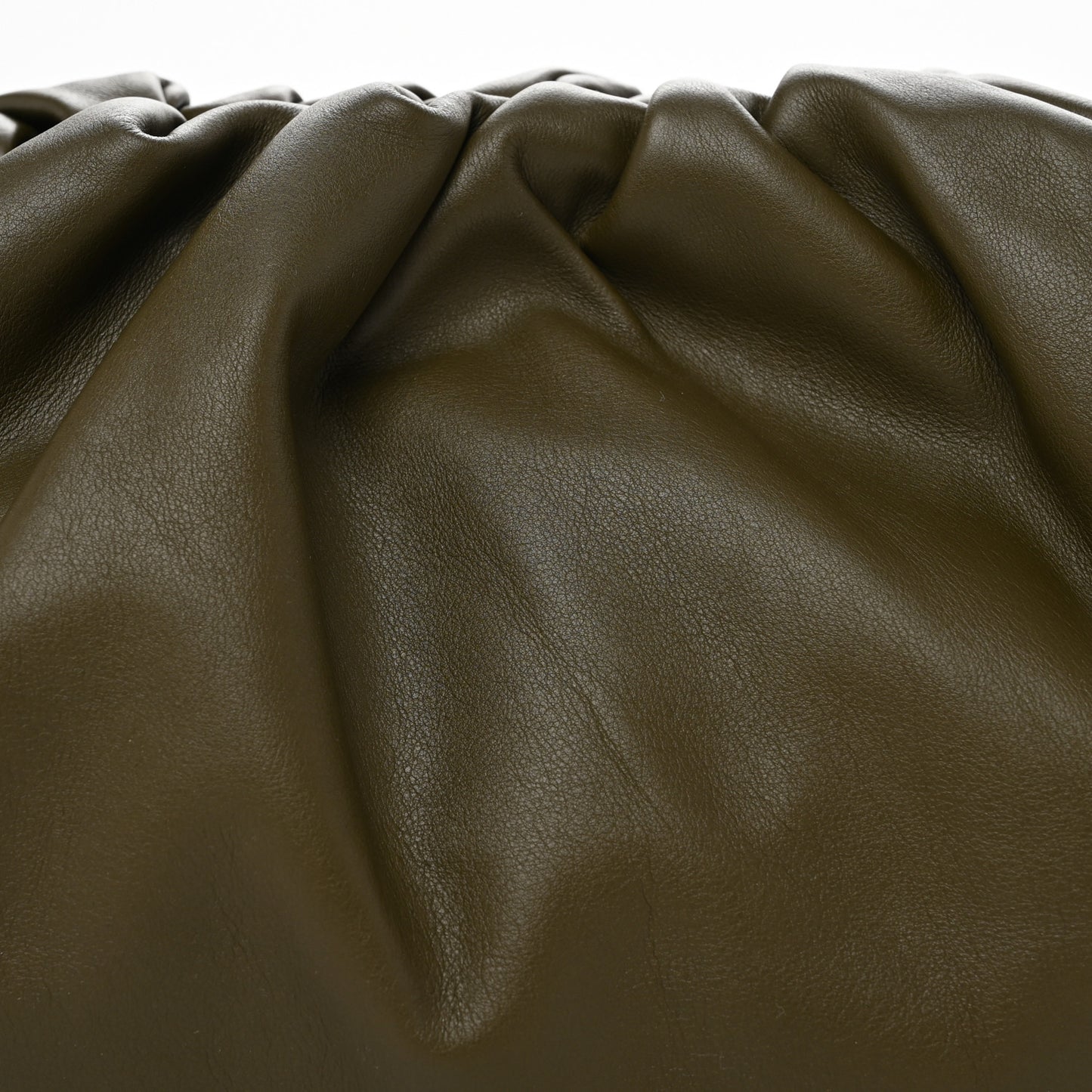 Smooth Butter Calf The Pouch Oversized Clutch Kaki Fondent