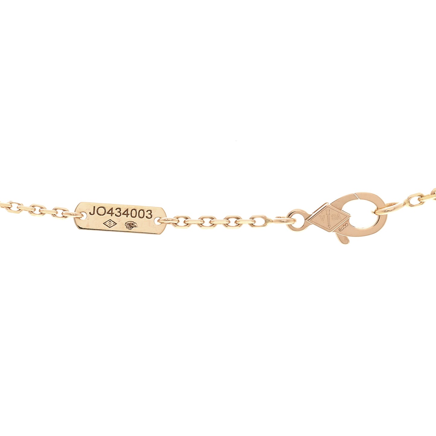 18K Rose Gold Diamond Vintage Alhambra Pendant Necklace