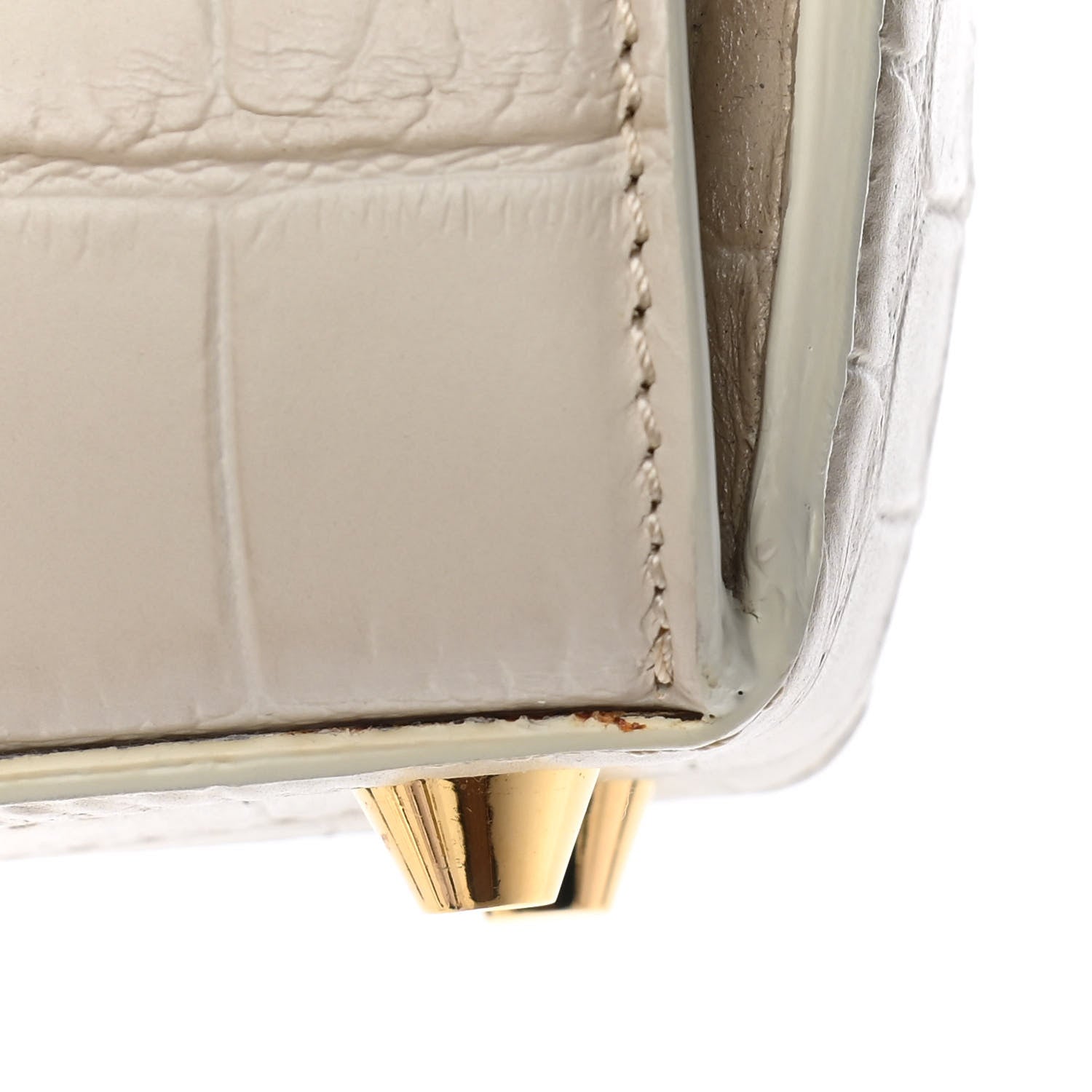 Alexander McQueen Calfskin Crocodile Embossed Box Shoulder Bag 16 Cream 19 of 19