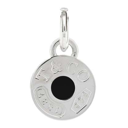 Tiffany Sterling Silver Enamel 1837 Round Charm Black 1 of 3