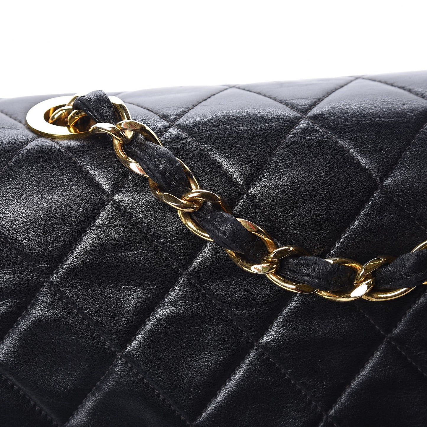 Lambskin Quilted XL Jumbo Single Flap Black