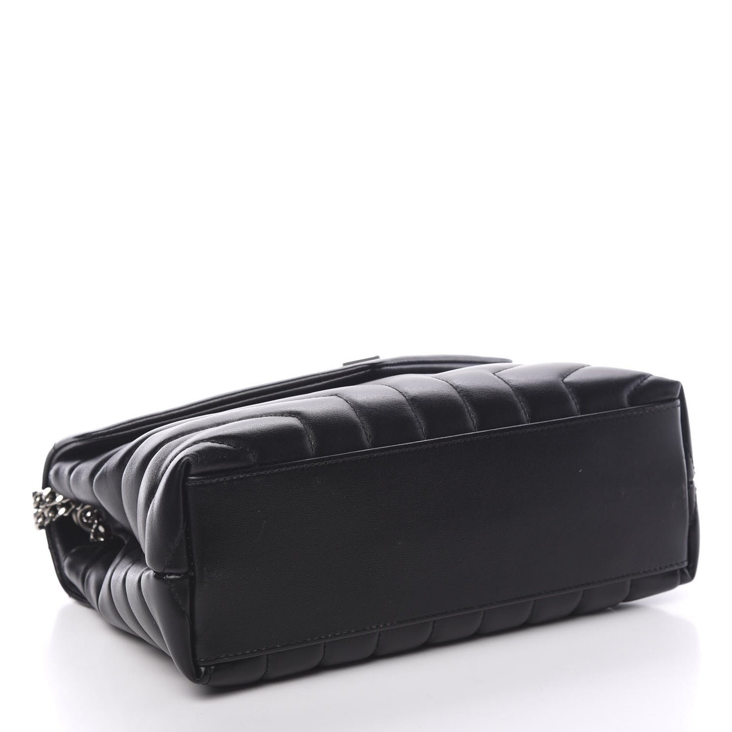 Calfskin Y Quilted Monogram Small Loulou Chain Satchel Black