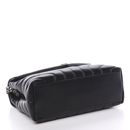Saint Laurent Calfskin Y Quilted Monogram Small Loulou Chain Satchel Black 3 of 9