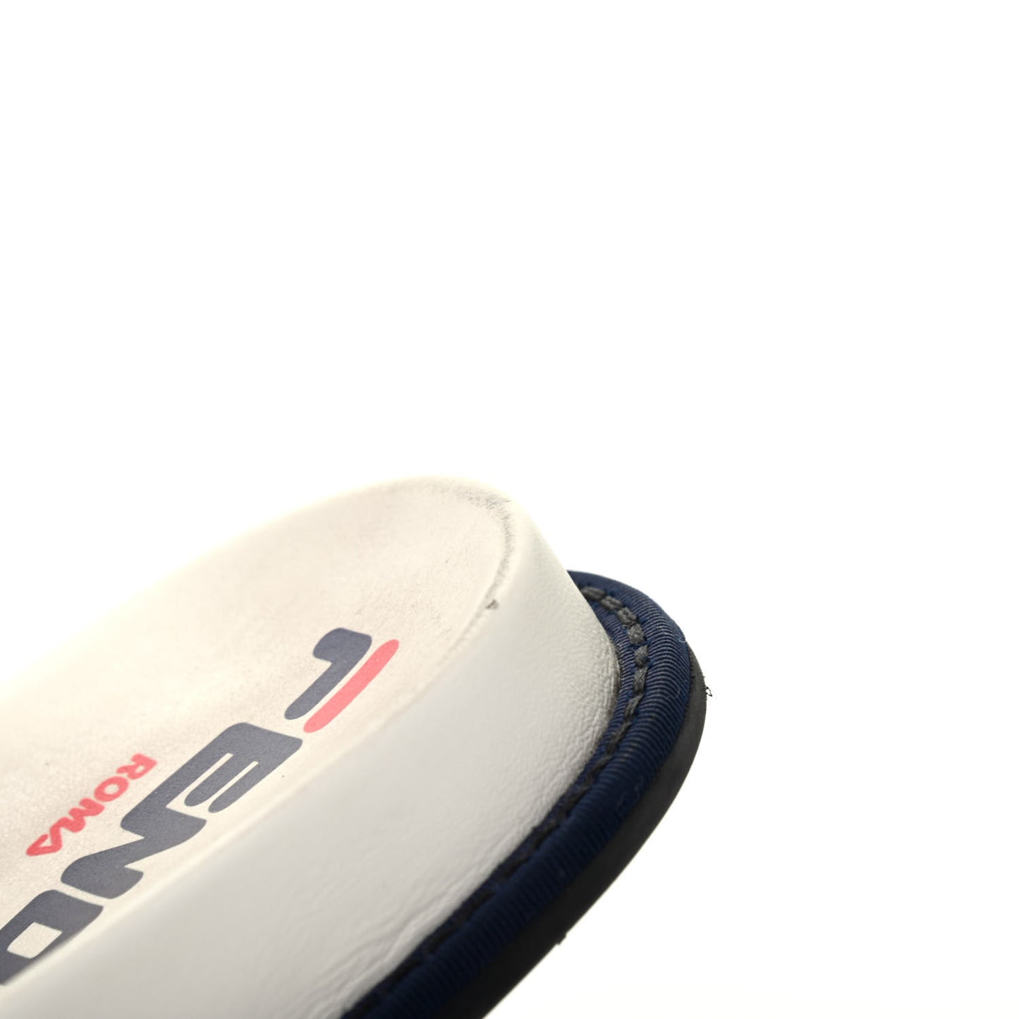 X FILA Glazed Fabric Calfskin FF 1974 Mania Slide Sandals 38 Mogano Panna Blueberry Caipiroska