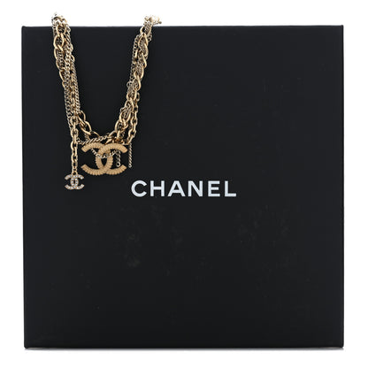Chanel Metal Chain Link CC Multi Strand Choker Necklace Gold 5 of 5