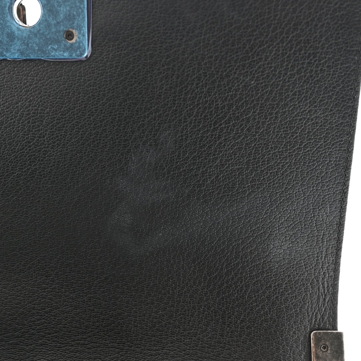 Goatskin Quilted Patent Medium Duo Boy Flap Black