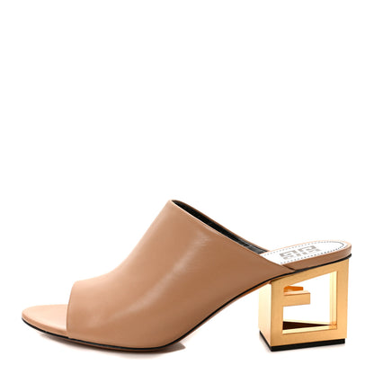 Givenchy Smooth Calfskin 4G Logo Triangle Mules 40 Beige 1 of 9