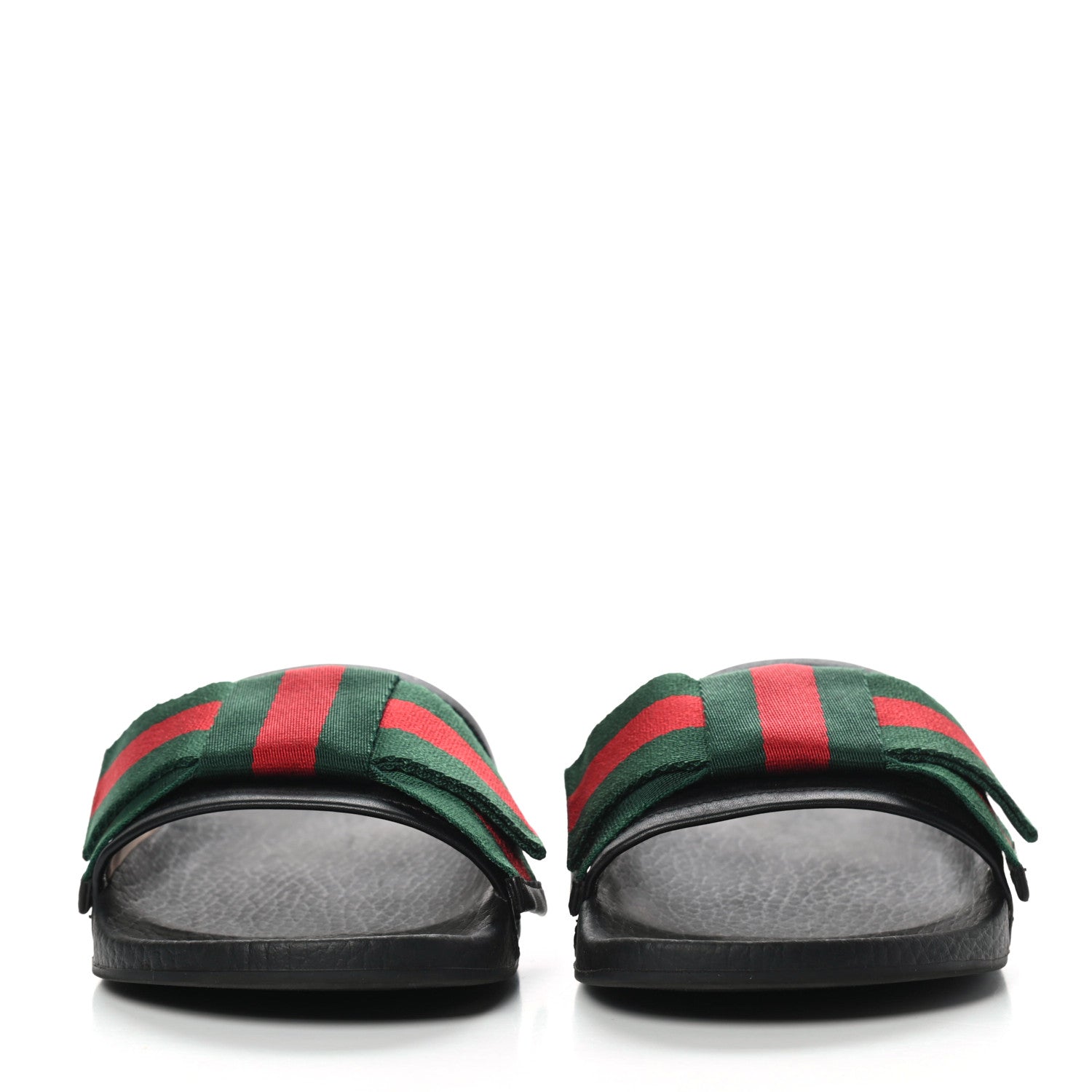 Gucci Satin Web Bow Slide Sandals 36 Black 2 of 8