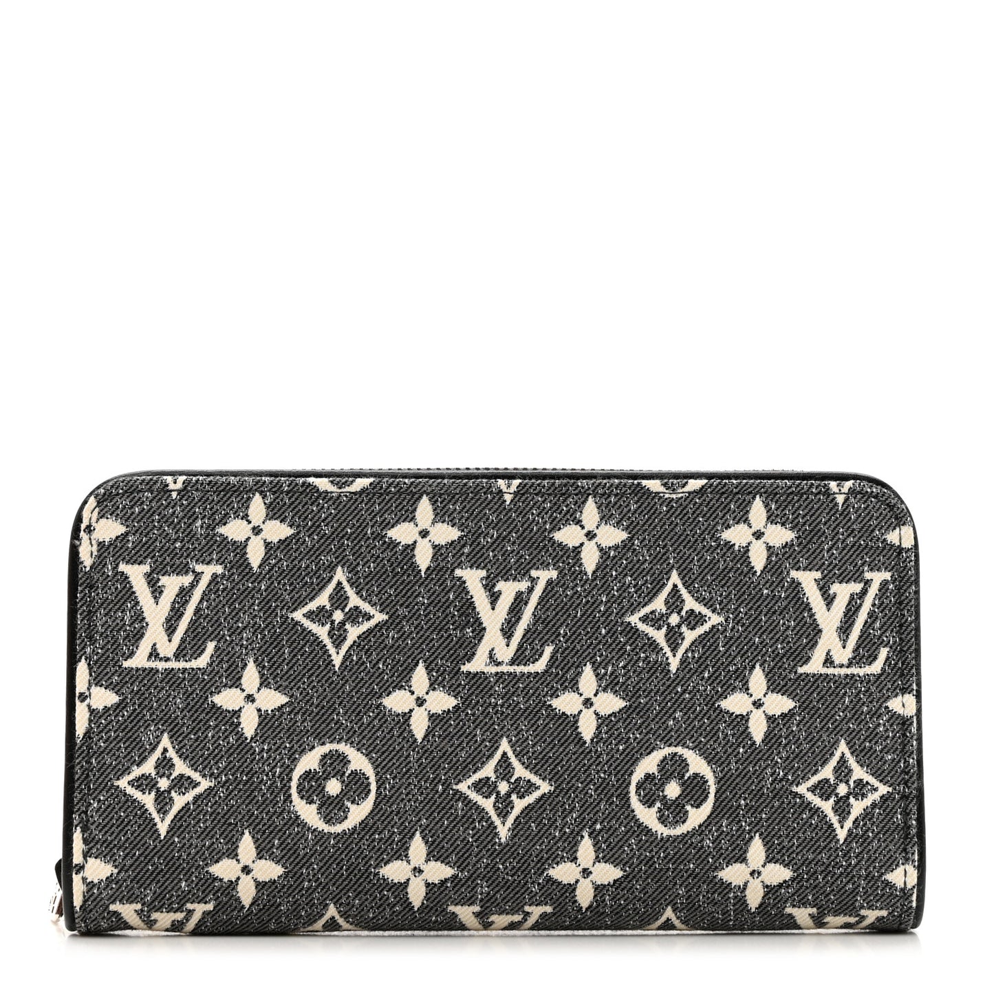 Denim Monogram Jacquard Zippy Wallet Grey