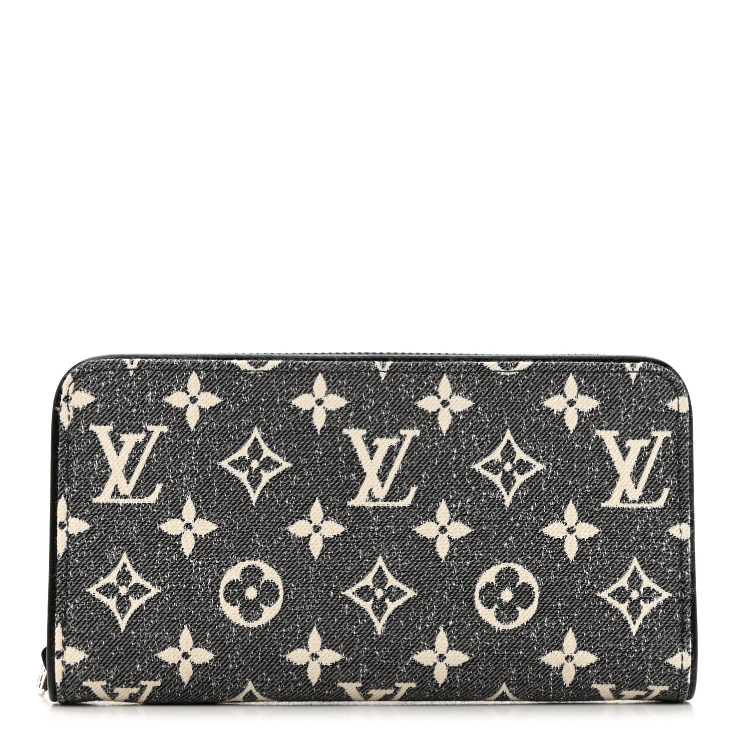 Louis Vuitton Denim Monogram Jacquard Zippy Wallet Grey 1 of 7