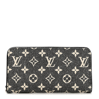 Louis Vuitton Denim Monogram Jacquard Zippy Wallet Grey 1 of 7