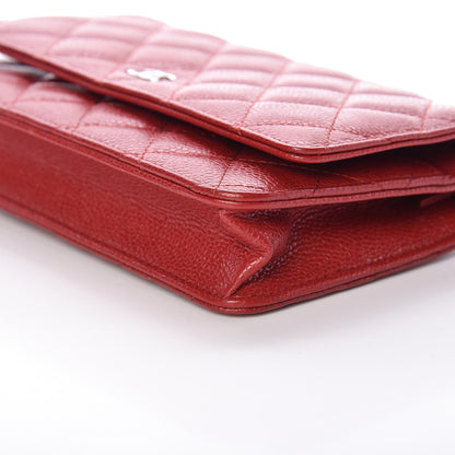 Chanel Caviar Quilted Wallet on Chain WOC Red 12 of 13