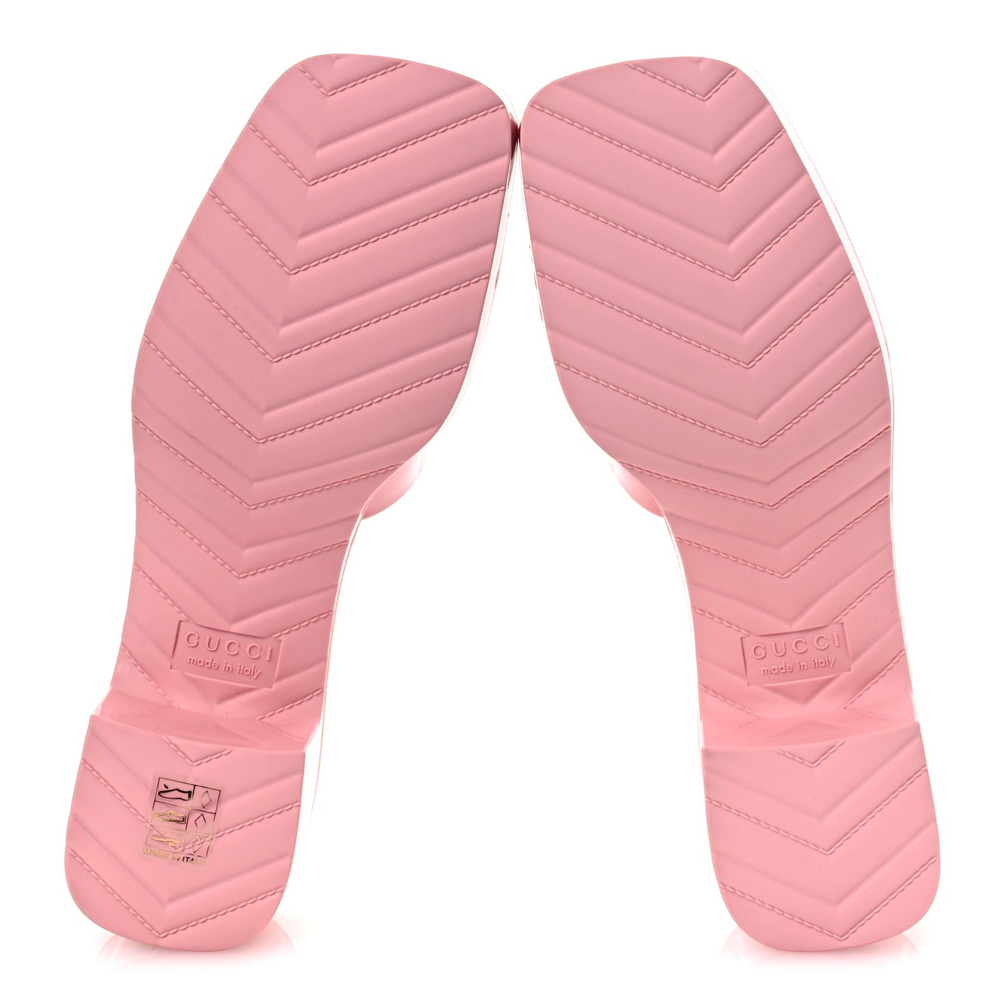Rubber Gucci Logo Womens Platform 20/60mm Slide Sandals 38 Wild Rose