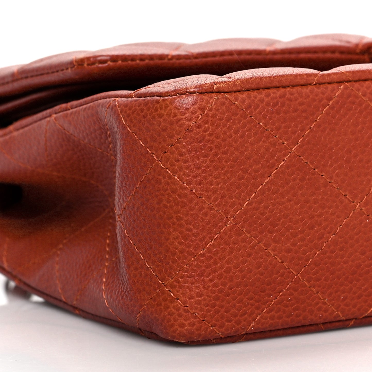Caviar Quilted Medium Double Flap Red