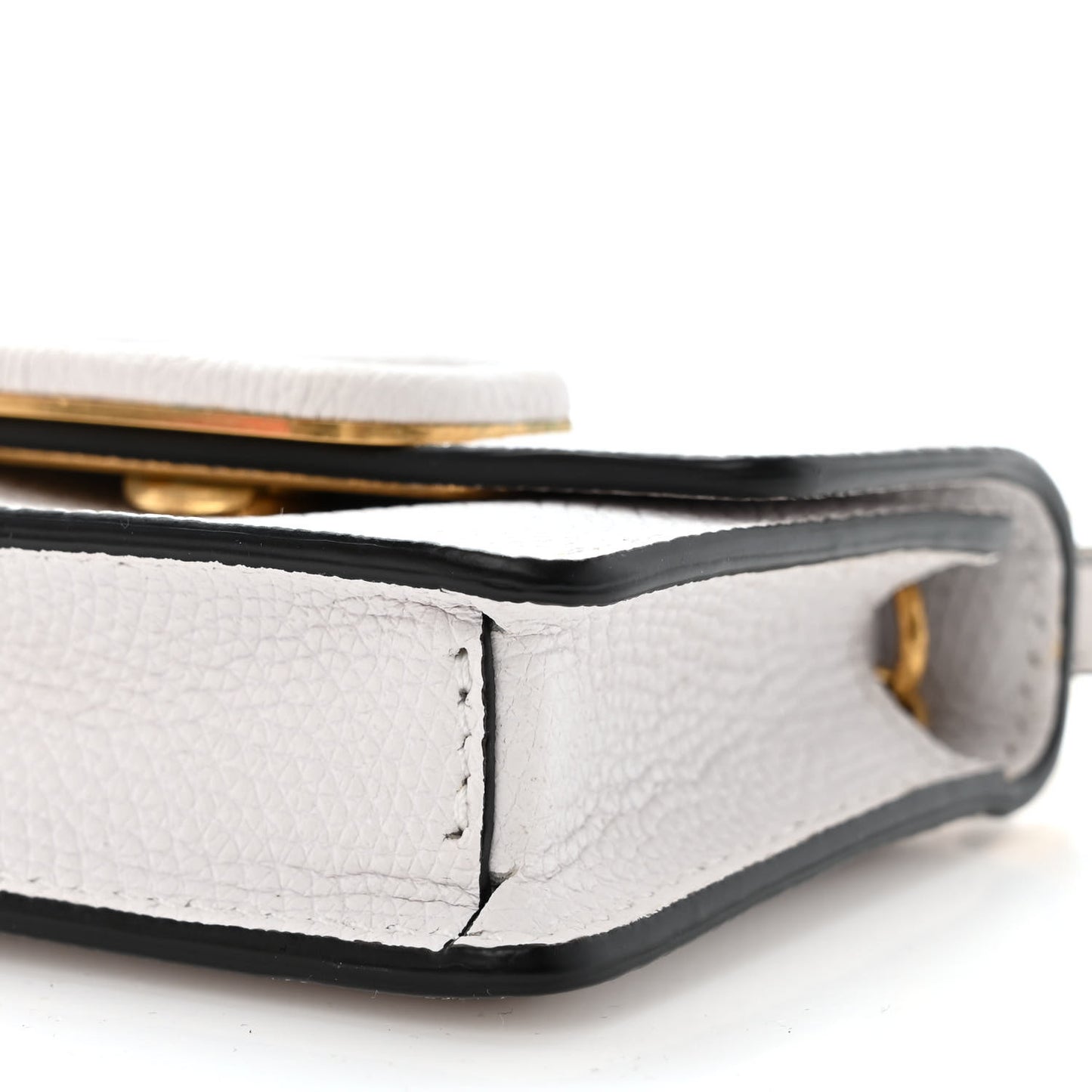 Grainy Calfskin Mini VSling Shoulder Bag White