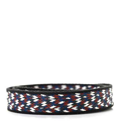 Hermes Toile Swift 25mm Sangle Cavale Shoulder Strap Black White Deep Blue 2 of 6