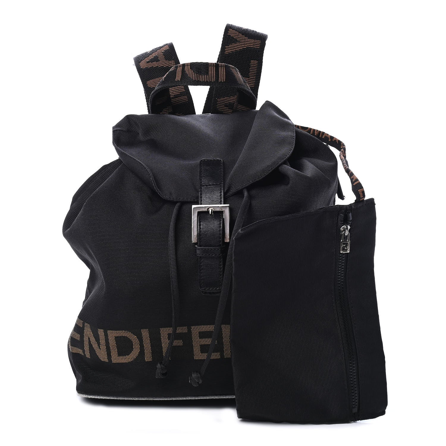 Fendi Nylon 1925 Drawstring Backpack Black 1 of 4