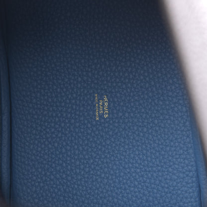 Hermes Taurillon Clemence Casaque Picotin Lock 18 PM Bleu Nuit Black Blue Frida 6 of 11