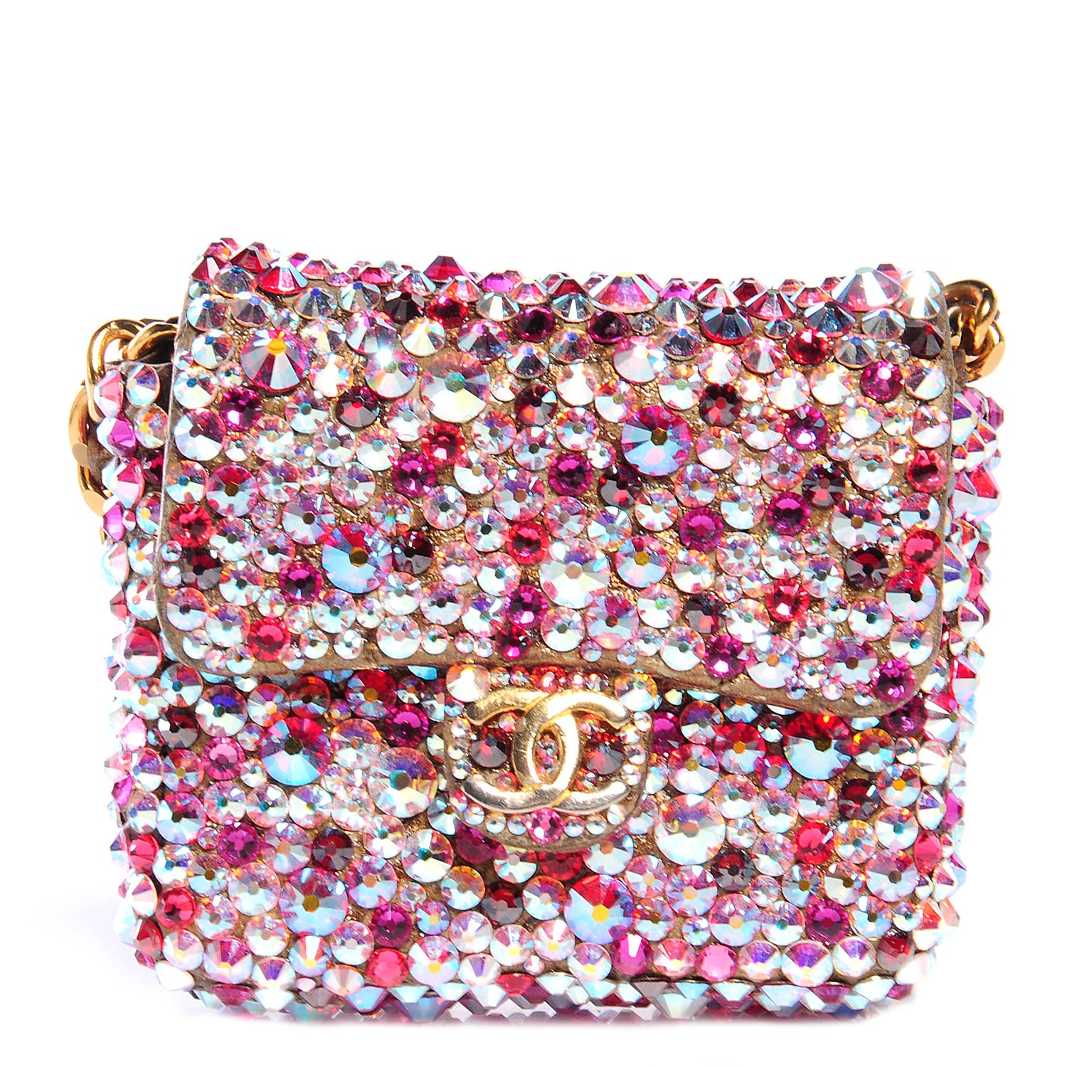 Chanel Strass Encrusted Micro Flap Pink 1 of 7