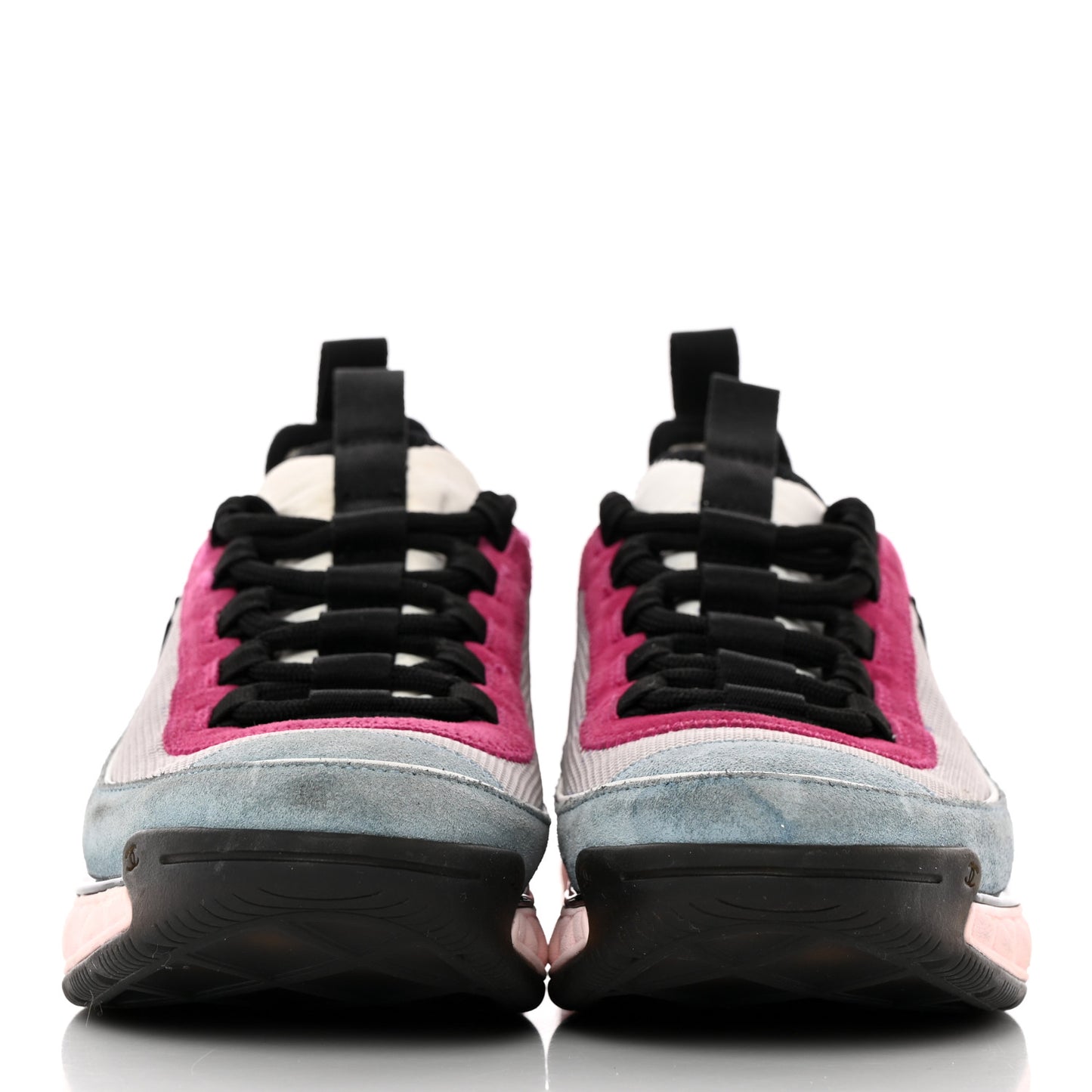 Fabric Suede CC Sneakers 37 Blue Beige Pink