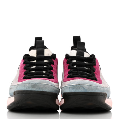 Chanel Fabric Suede CC Sneakers 37 Blue Beige Pink 2 of 21