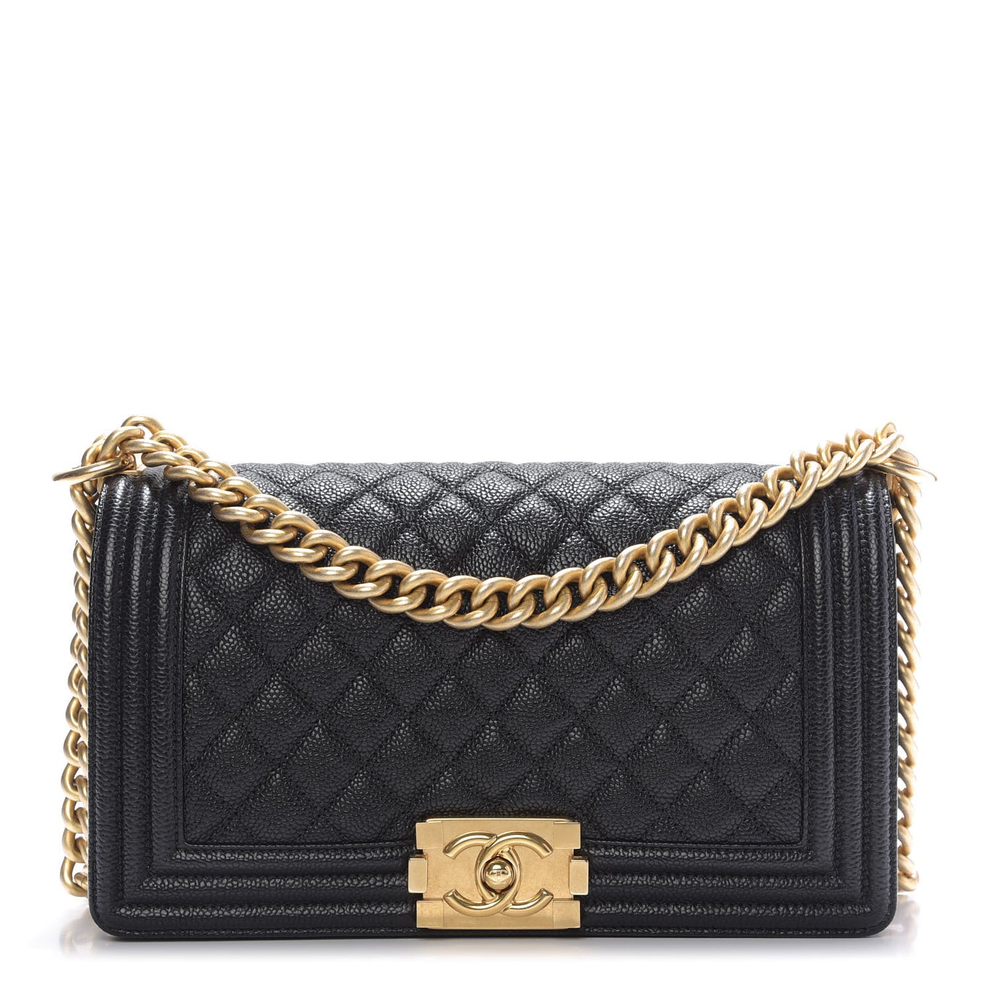 Caviar Quilted Medium Boy Flap Black