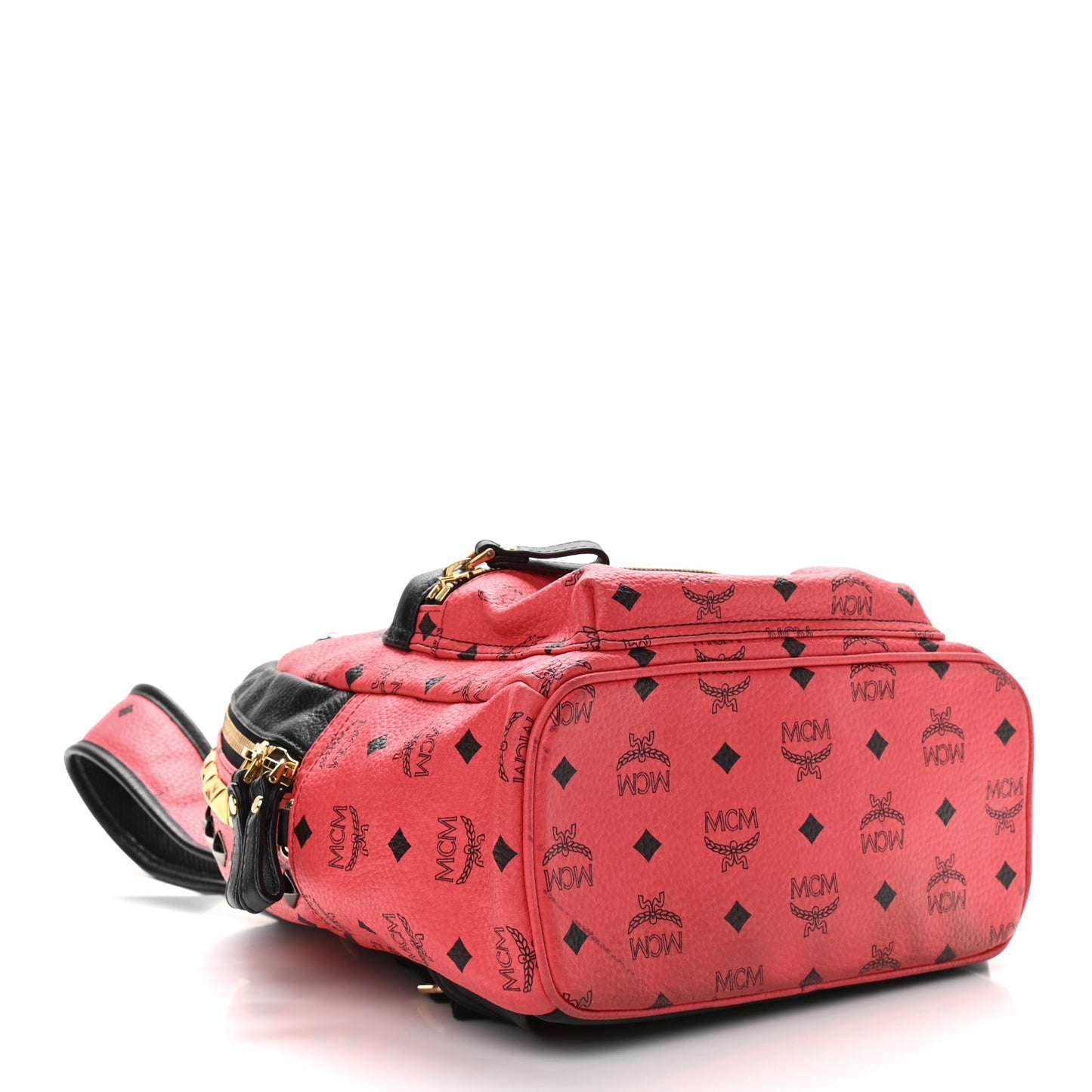 Visetos Studded Colorblock Small Stark Brock Backpack Coral Black