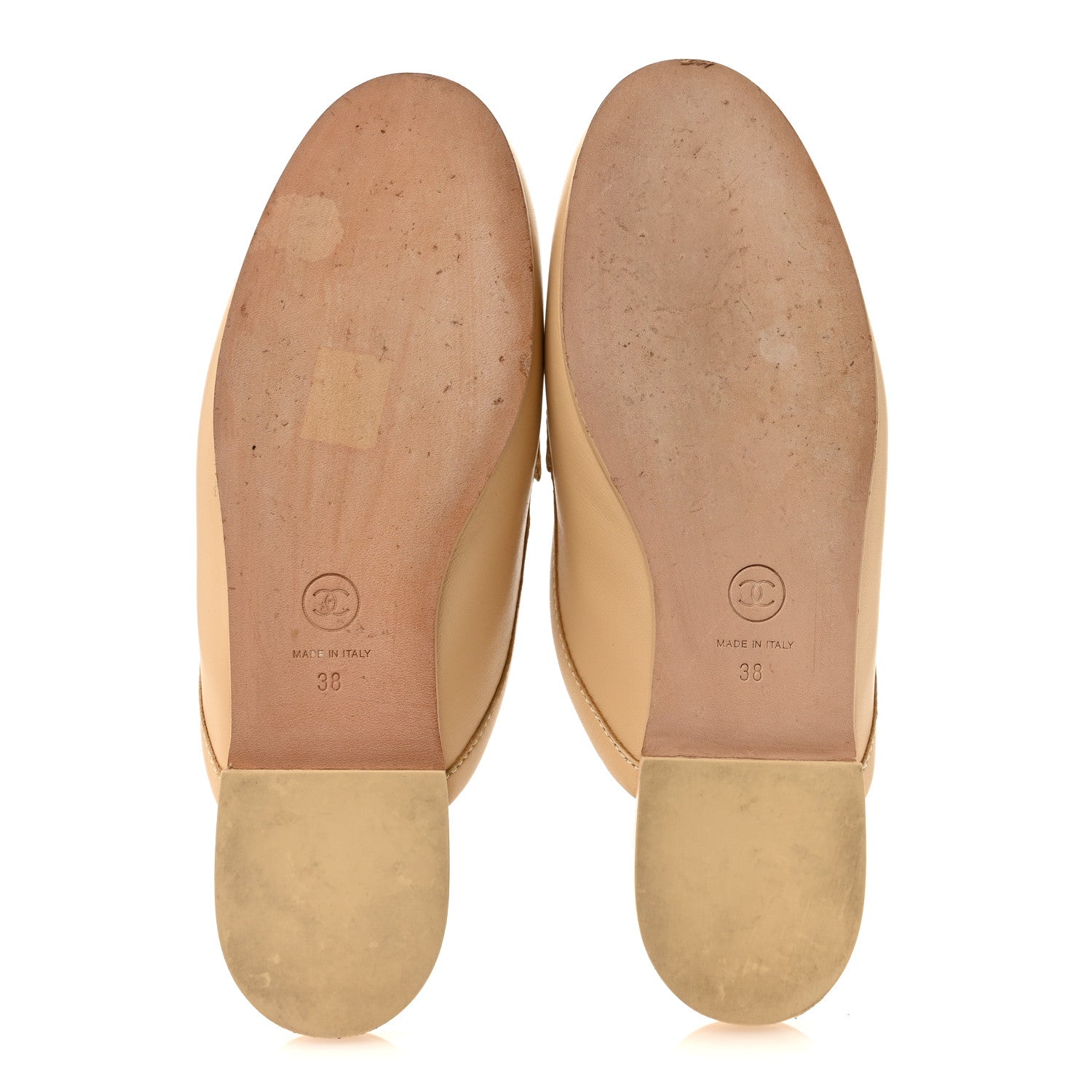 Chanel Lambskin Pearl CC Mules 38 Beige 1881801 – FASHIONPHILE