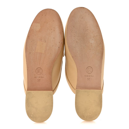 Chanel Lambskin Pearl CC Mules 38 Beige 6 of 10