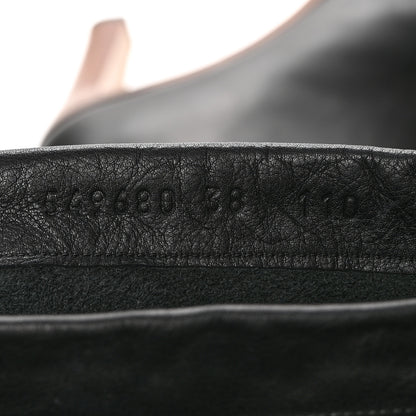 Gucci Deauville Calfskin Cinched Knee High Boots 38 Black 7 of 8