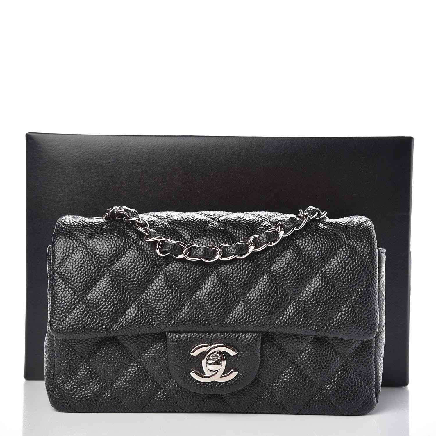 Chanel Iridescent Caviar Quilted Mini Rectangular Flap Black 8 of 8