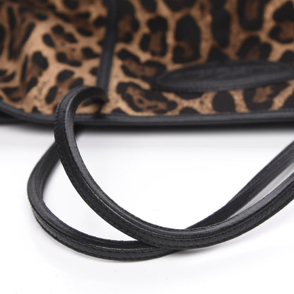 Dolce & Gabbana Canvas Leopard Print Medium Tote Black 7 of 14