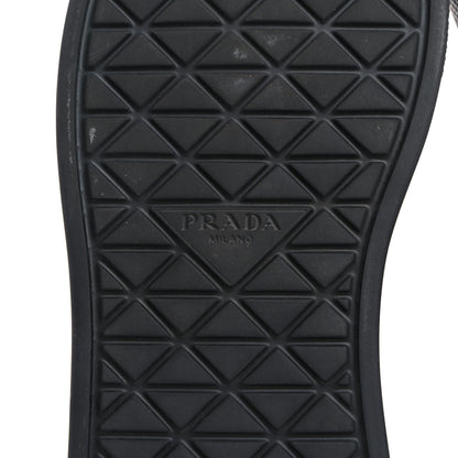 Prada Re-Nylon Spazzolato Rubber Triangle Logo Macro Quilted Womens 45mm Platform Sneakers 37 Black 8 of 8