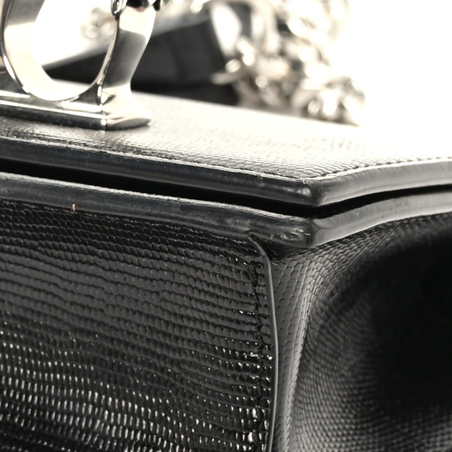 Alexander McQueen Lizard Embossed Calfskin Knuckle Crossbody Black 8 of 11