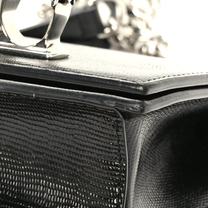 Alexander McQueen Lizard Embossed Calfskin Knuckle Crossbody Black 8 of 11