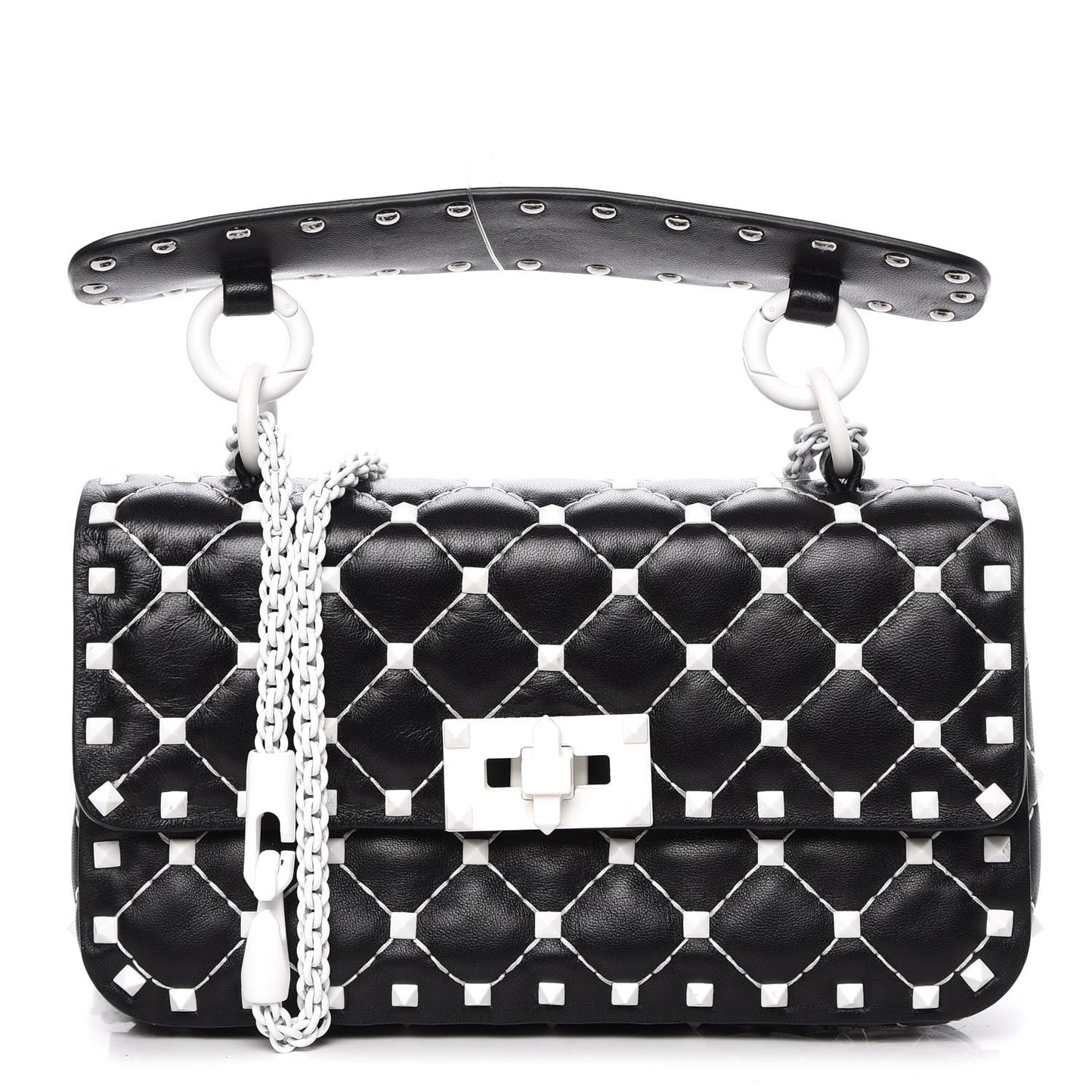 Lambskin Small Free Rockstud Spike Shoulder Bag Black