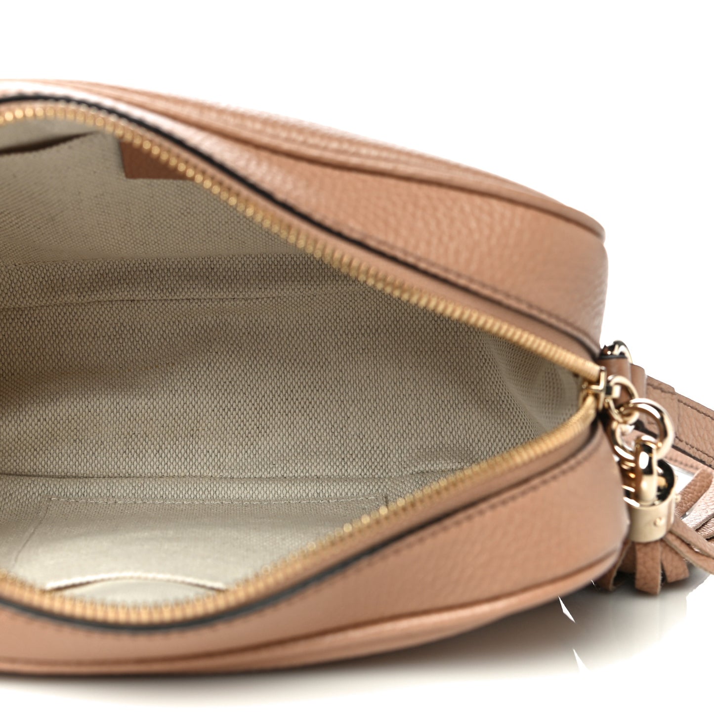 Pebbled Calfskin Small Soho Disco Bag Camelia