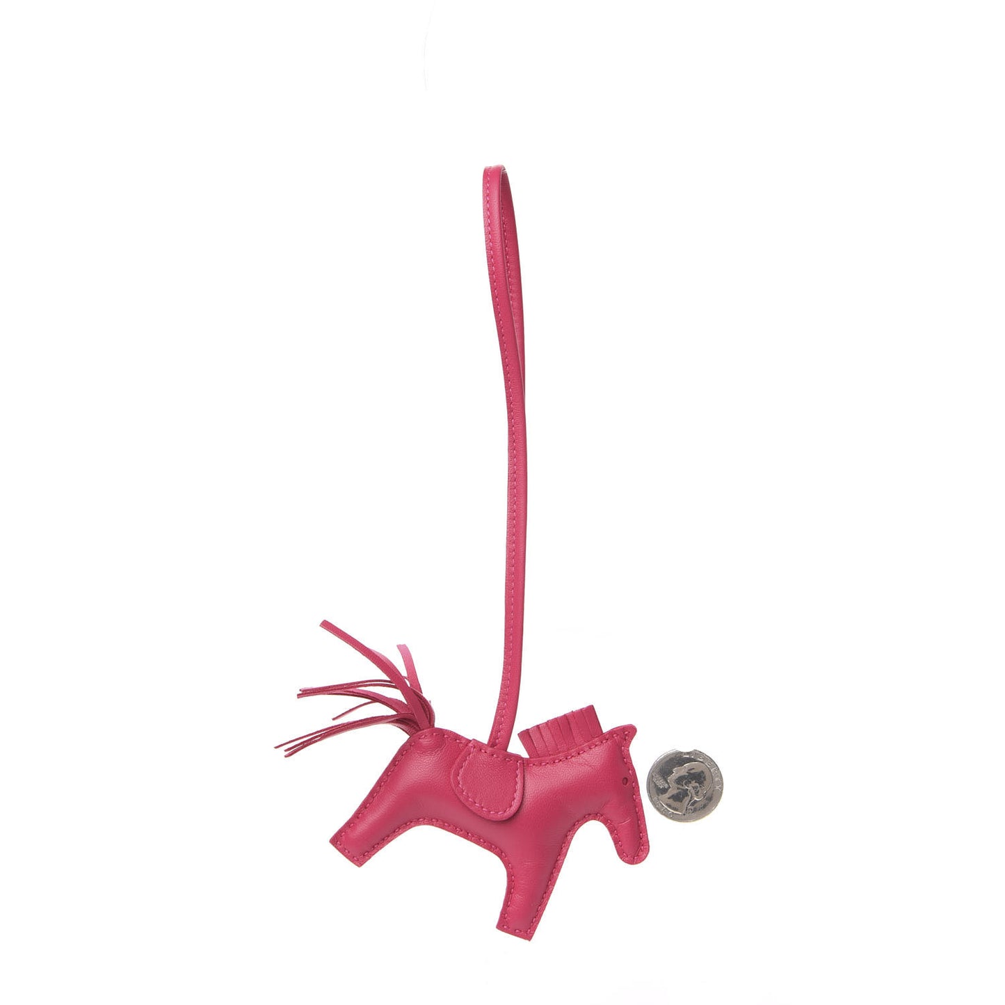 Milo Lambskin Grigri Rodeo Horse Bag Charm PM Rose Mexico