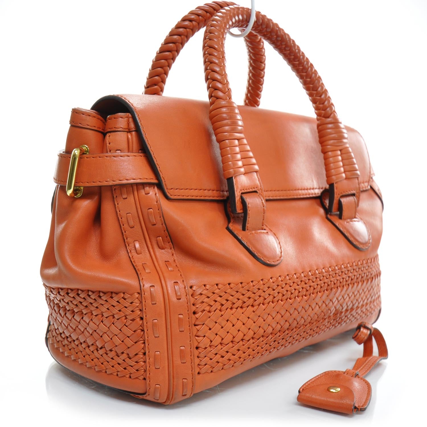 Gucci Leather Handmade Medium Top Handle Bag Orange 2 of 9