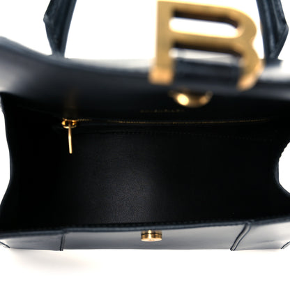 Balenciaga Shiny Box Calfskin Small Hourglass Top Handle Bag Black 5 of 11