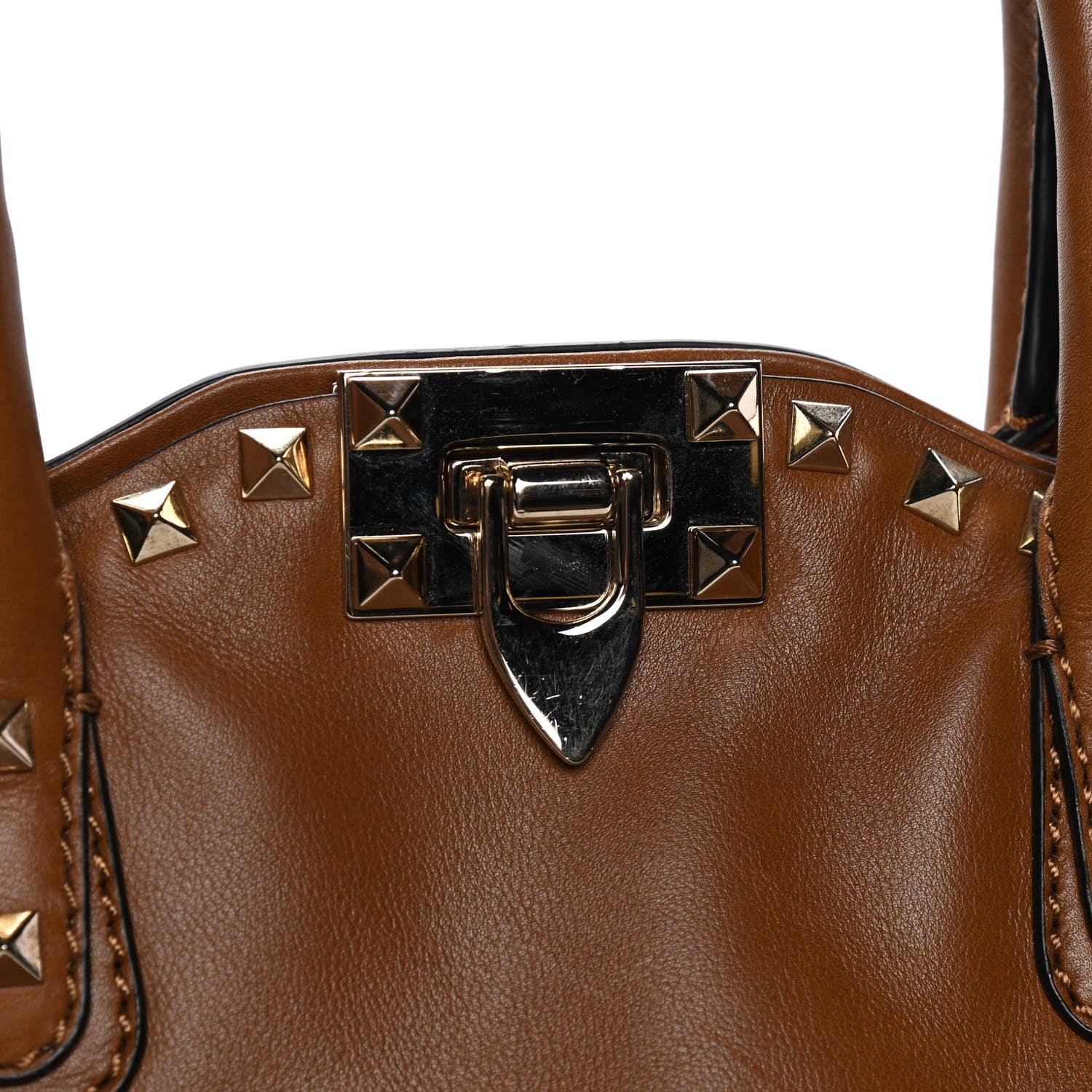 Valentino Garavani Vitello Rockstud Dome Satchel Deep Cuir 9 of 14
