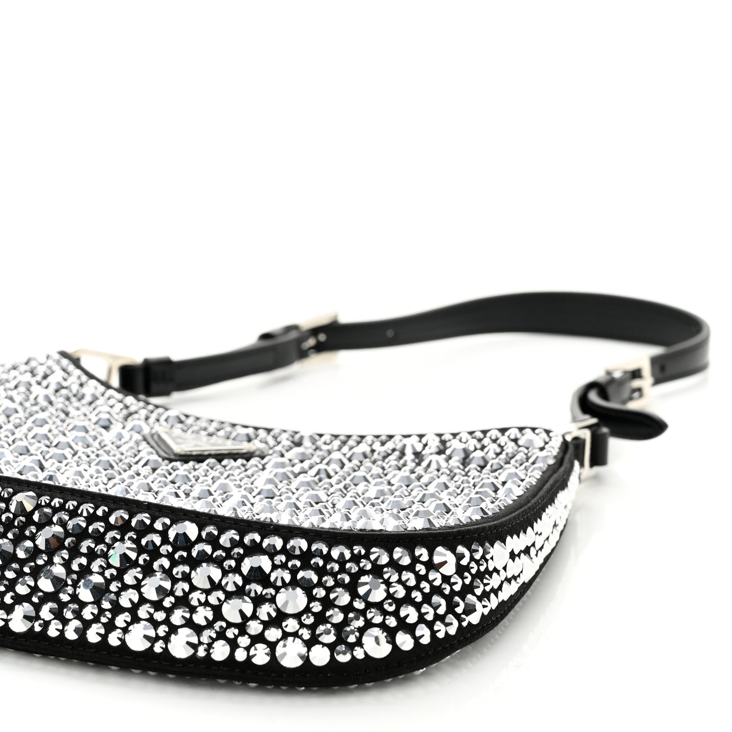 Satin Crystal Cleo Adjustable Strap Shoulder Bag Metal